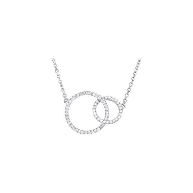 14K White 1/3 CTW Natural Diamond Circle 18' Necklace