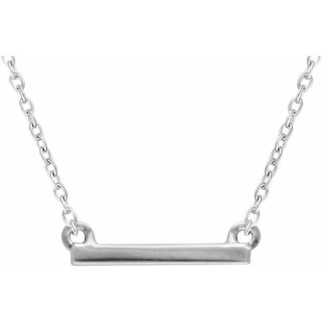 Sterling Silver Petite Bar 16-18' Necklace
