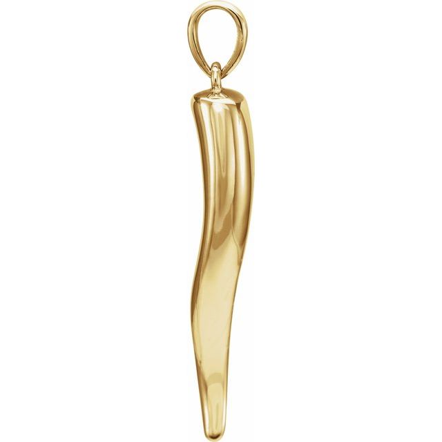 18k Yellow Italian Horn Pendant