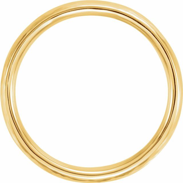 14k Yellow 4 Mm Half Round Hammered Band Size 8