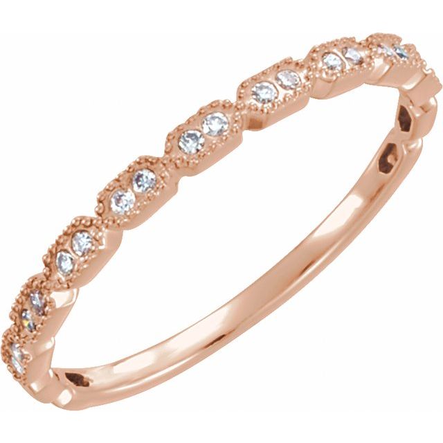 14k Rose .08 Ctw Natural Diamond Ring