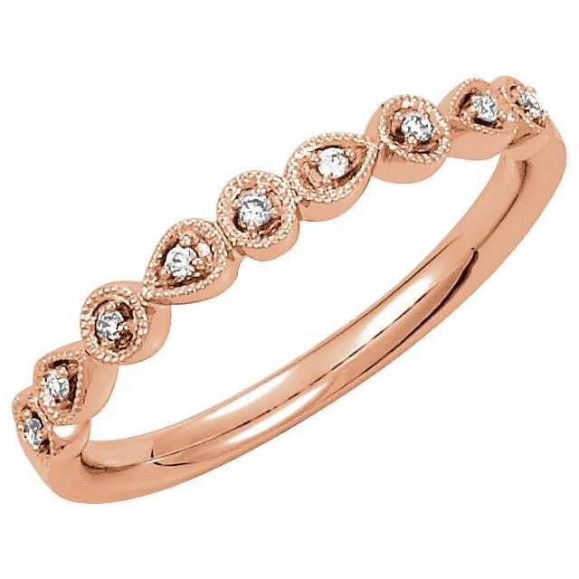 14K Rose .04 CTW Natural Diamond Stackable Ring
