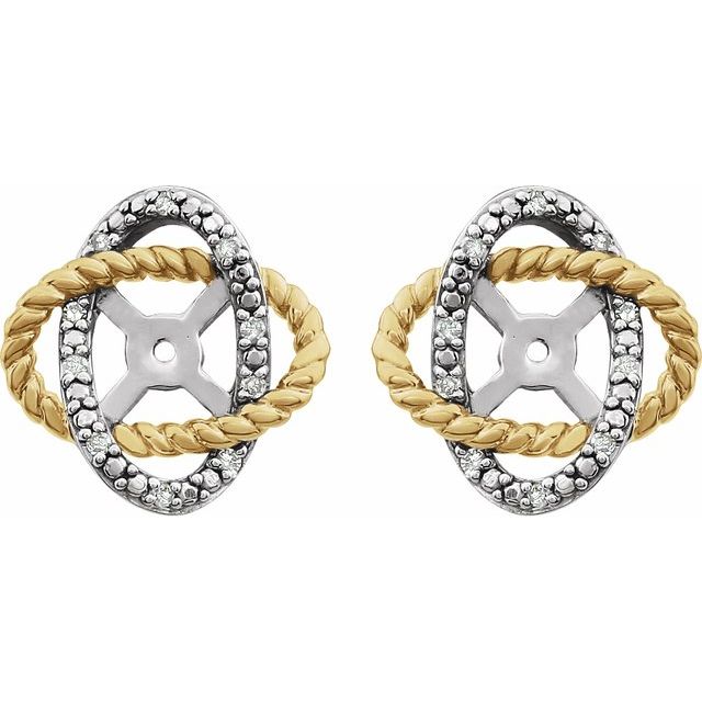 14k White/yellow Gold-plated .07 Ctw Diamond Earring Jackets With 5.3mm Id