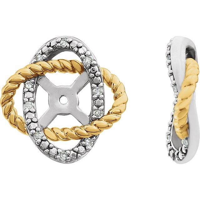 14k White/yellow Gold-plated .07 Ctw Diamond Earring Jackets With 5.3mm Id