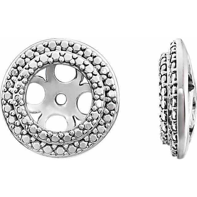 14k White 5.5 Mm Id Earring Jackets
