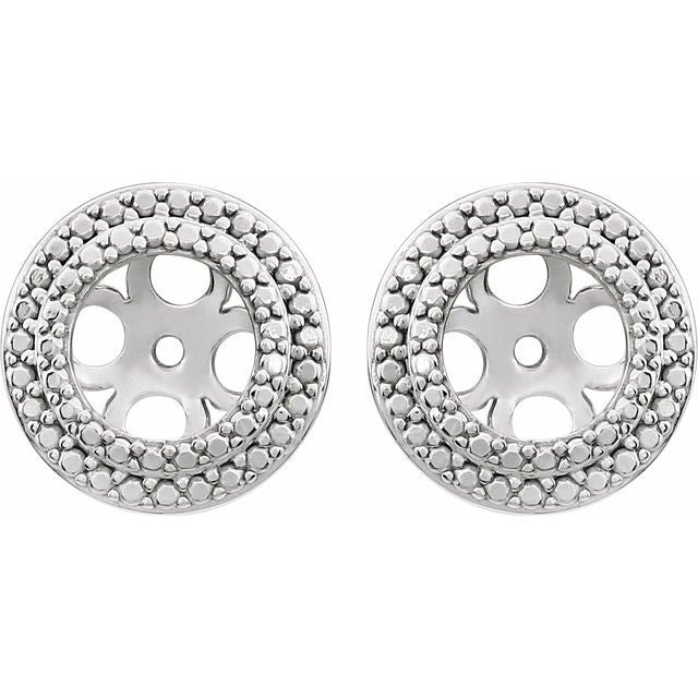 14k White 5.5 Mm Id Earring Jackets