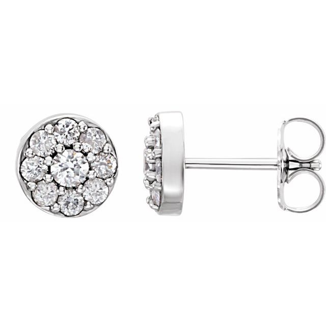 14k White 3/8 Ctw Lab-grown Diamond Earrings