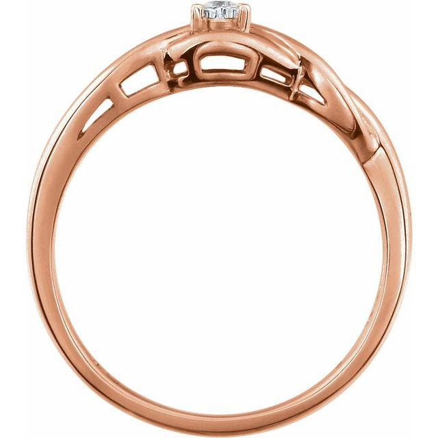 14k Rose .04 Ct Natural Diamond Ring