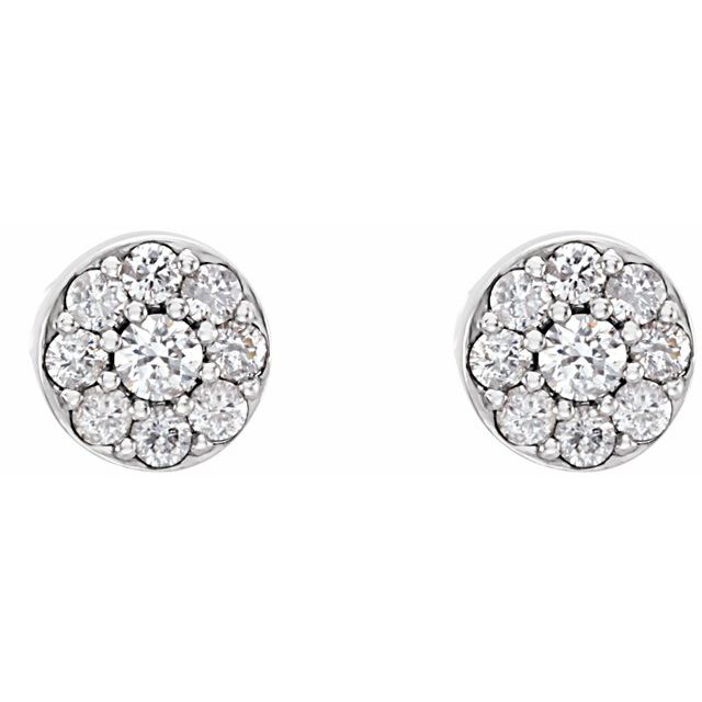 14k White 3/8 Ctw Lab-grown Diamond Earrings