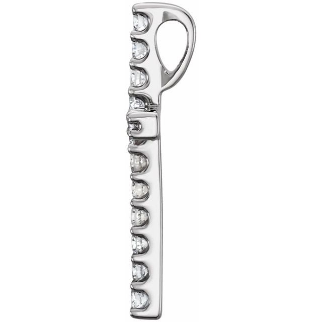 14K White 1/6 CTW Natural Diamond Petite Cross Pendant