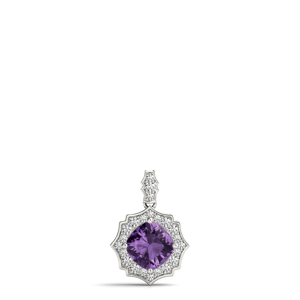Scalloped Cushion Halo Pendant
