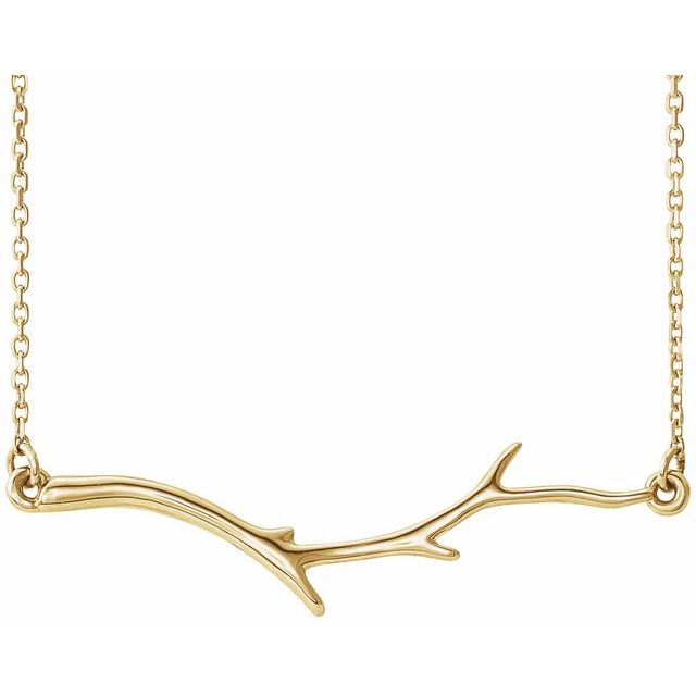 14k Yellow Branch Bar 16-18' Necklace