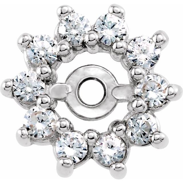 14k White 1/4 Ctw Diamond Earring Jackets