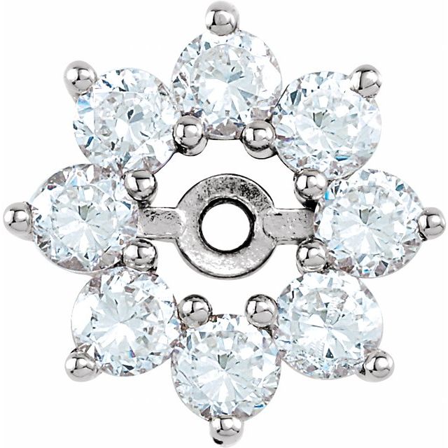 14k White 3/4 Ctw Natural Diamond Earring Jackets