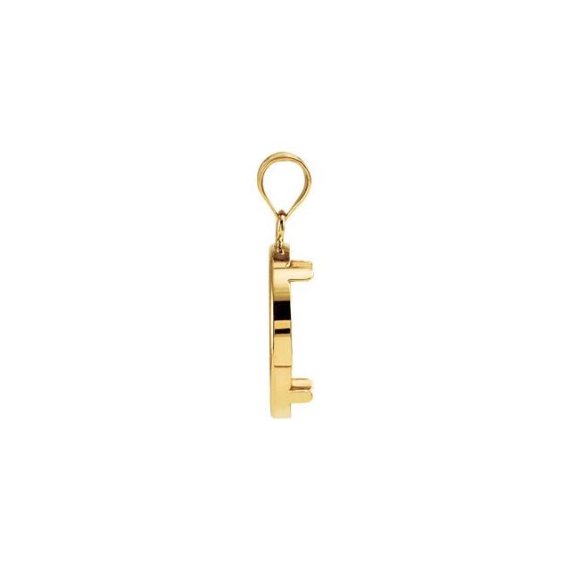 14K Yellow Coin Frame Bezel Pendant Mounting for 16.4x1.1 mm Coin