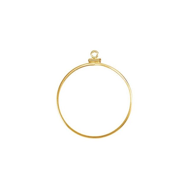 14k Yellow Coin Frame Dangle For 34.3x2.4 Mm Coin