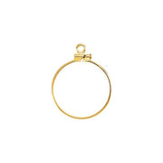 14K Yellow Coin Frame Bezel Dangle for 21.5x1.5 mm Coin