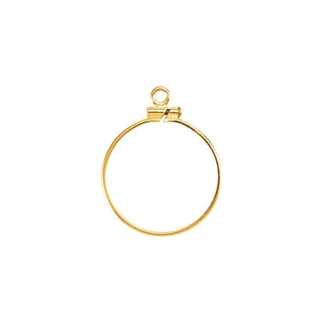 14K Yellow Coin Frame Bezel Dangle for 21.5x1.5 mm Coin