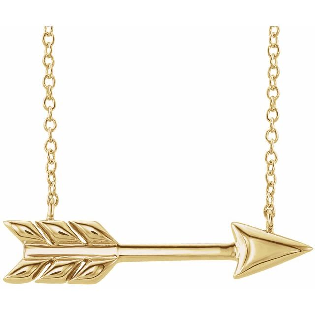 14k Yellow Arrow 16'-18' Necklace