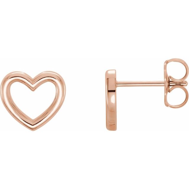 14k Rose Heart Earrings