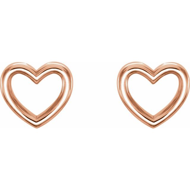 14k Rose Heart Earrings
