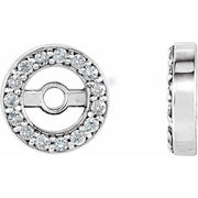 14K White .08 CTW Natural Diamond Earring Jackets with 3 mm ID