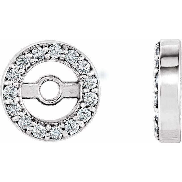 14K White .08 CTW Natural Diamond Earring Jackets with 3 mm ID