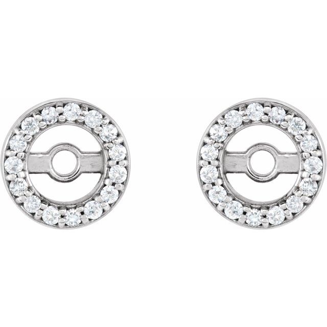 14K White .08 CTW Natural Diamond Earring Jackets with 3 mm ID