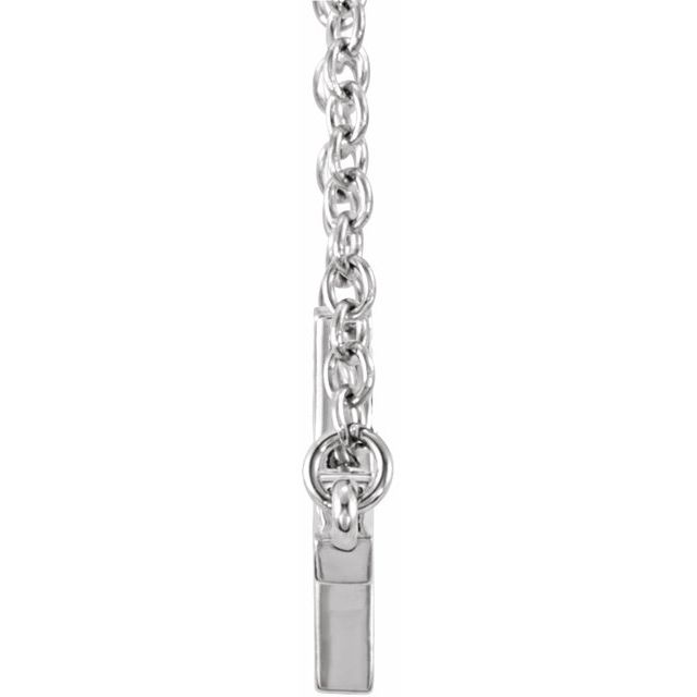 Sterling Silver 22x11.5 Mm Sideways Cross 16-18' Necklace