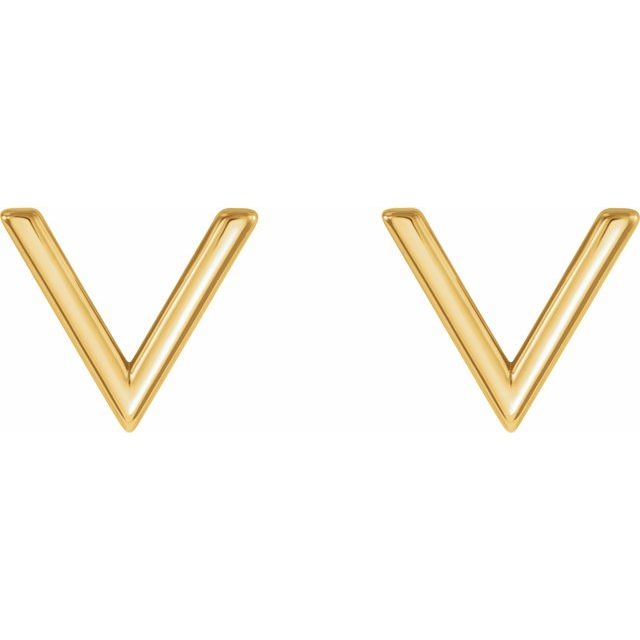 14k Yellow Geometric Earrings