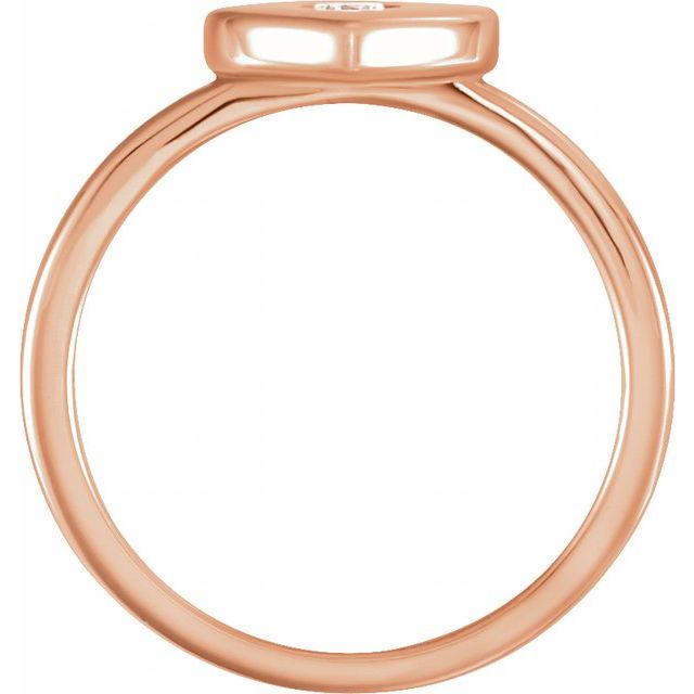 14k Rose .03 Ct Natural Diamond Heart Ring