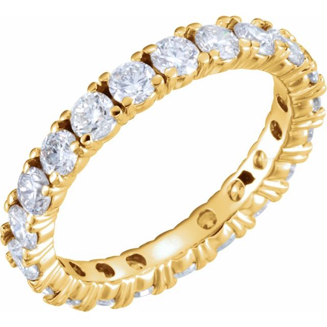 14K Yellow 2 1/8 CTW Natural Diamond Eternity Band Size 7.5