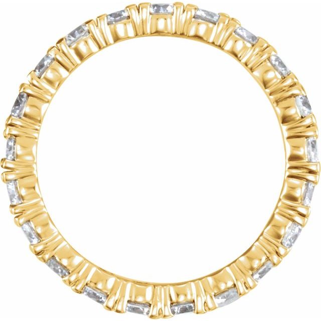 14K Yellow 2 1/8 CTW Natural Diamond Eternity Band Size 7.5