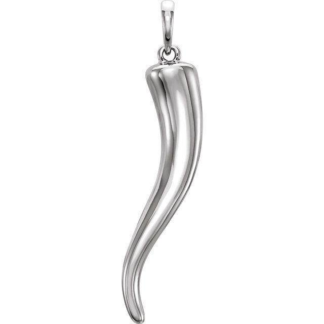 Sterling Silver Italian Horn Pendant