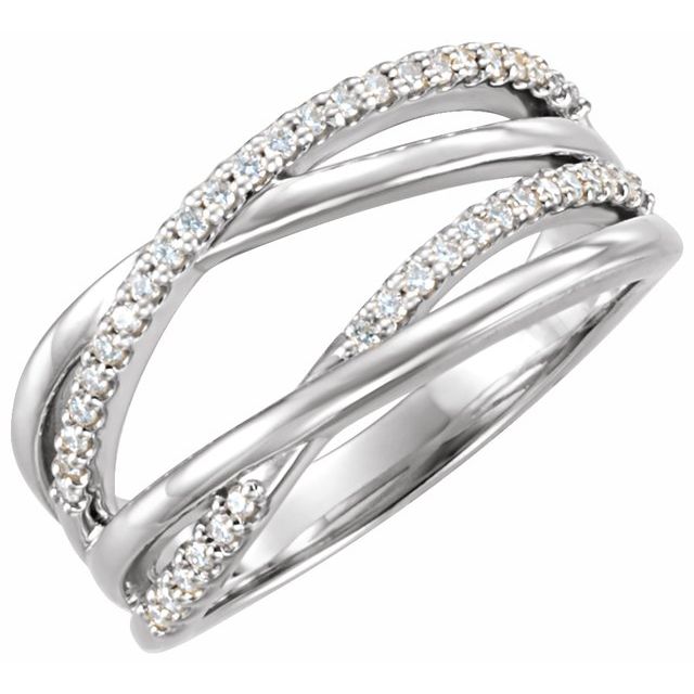 14K White 1/5 CTW Lab-Grown Diamond Criss-Cross Ring