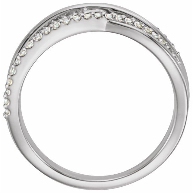 14K White 1/5 CTW Lab-Grown Diamond Criss-Cross Ring