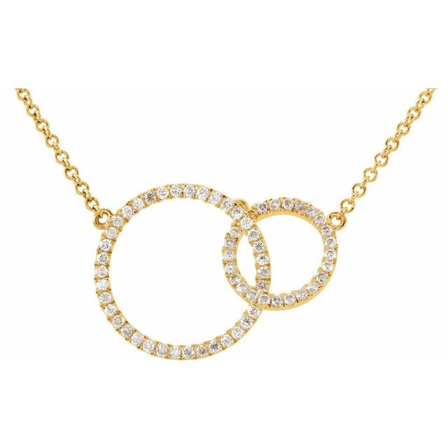 14K Yellow 1/3 CTW Natural Diamond Circle 18' Necklace