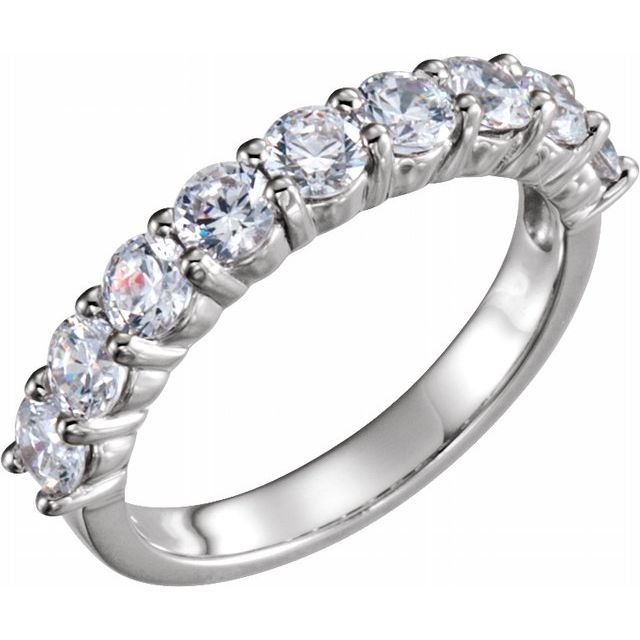 14K White 1 1/3 CTW Natural Diamond Anniversary Band