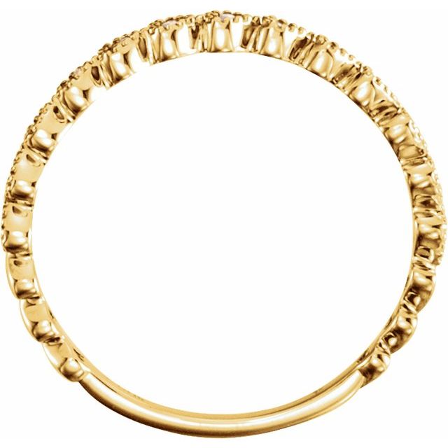 14k Yellow .06 Ctw Natural Diamond Stackable Heart Ring