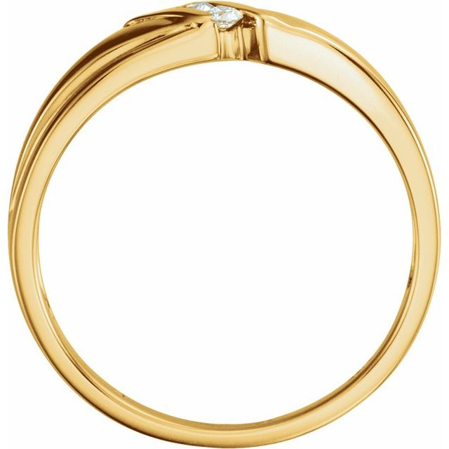 14K Yellow 2 mm Round 1/10 CTW Natural Diamond 3-Stone Band