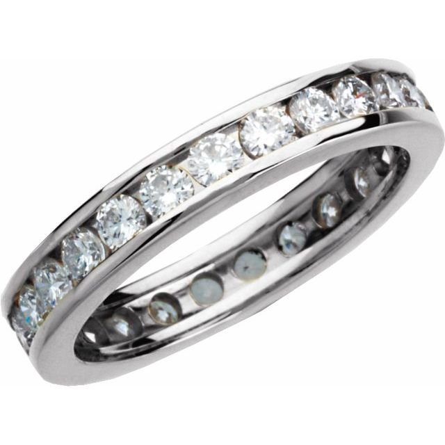 14K White 1 1/3 CTW Natural Diamond Eternity Band Size 7