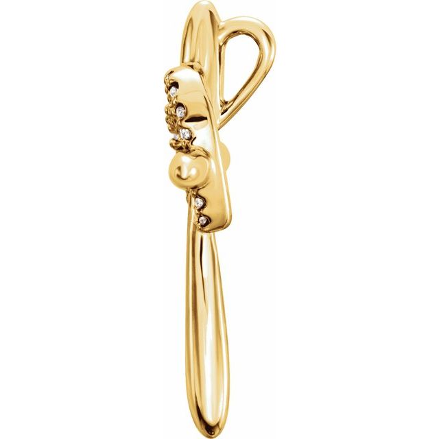 14k Yellow .04 Ctw Natural Diamond Heart & Cross Pendant