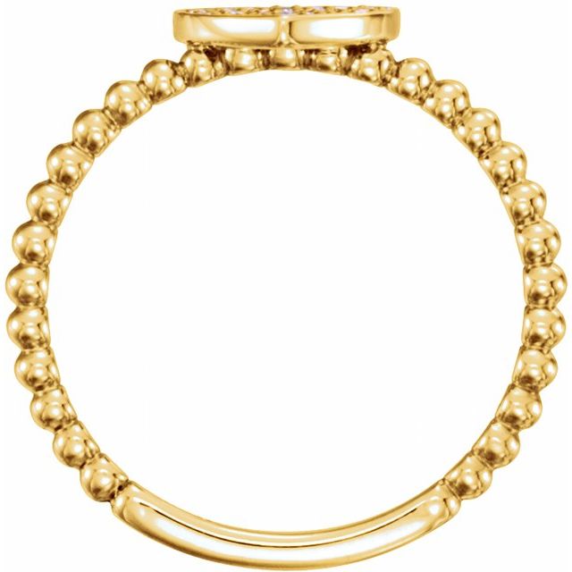 14k Yellow 1/8 Ctw Natural Diamond Heart Bead Ring