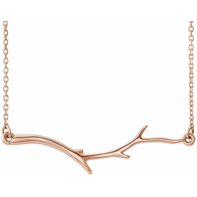 14k Rose Branch Bar 16-18' Necklace