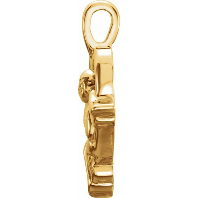 14K Yellow 18x15 mm Angel Heart Pendant