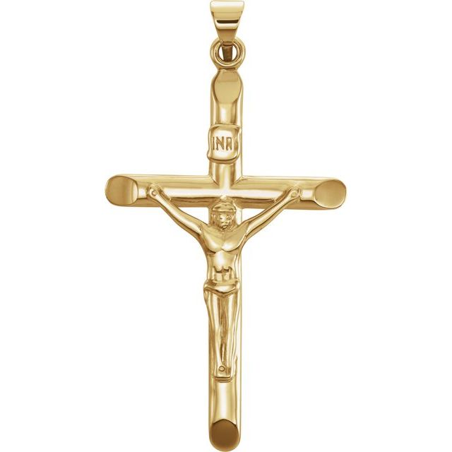 14K Yellow 35x22 mm Crucifix Pendant
