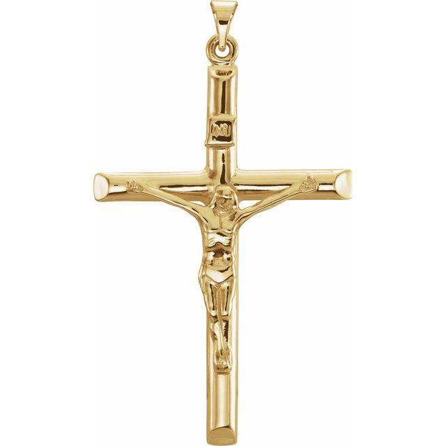 14K Yellow 43x29 mm Crucifix Pendant