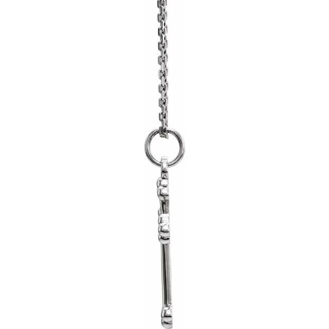 14K White Cross 18' Necklace