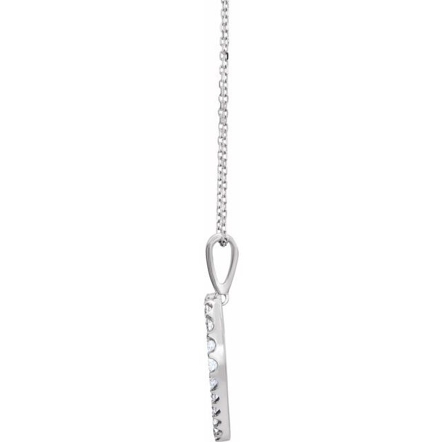 14K White 1 CTW Natural Diamond Heart 18' Necklace