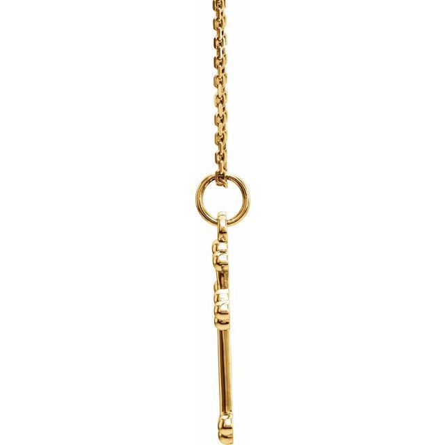 14K Yellow Cross 18' Necklace